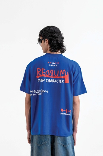 Redrum Royal Blue Oversized T-Shirt